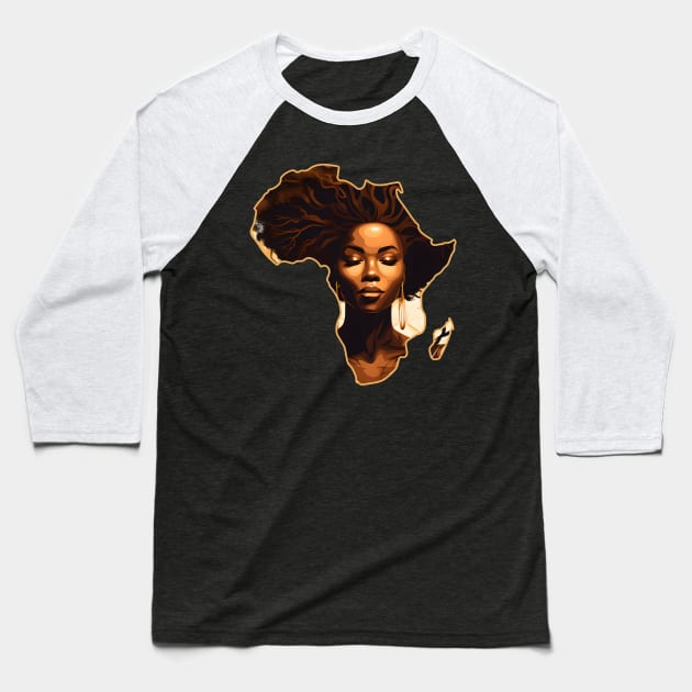 African Pride Melanin Africa Baseball T-Shirt by Merchweaver